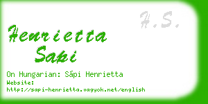 henrietta sapi business card