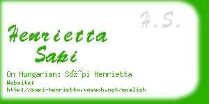 henrietta sapi business card